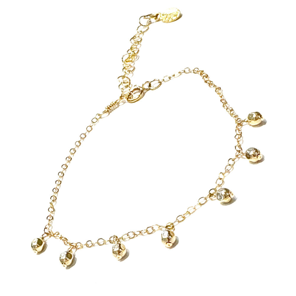 14k Gold-filled Square Beads Charm Bracelet