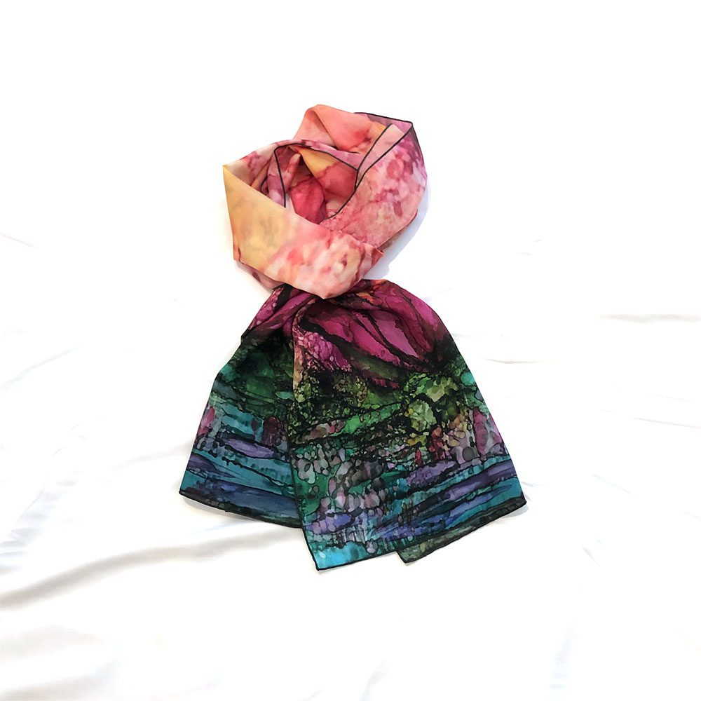 Waterlily Pink Silk Scarf
