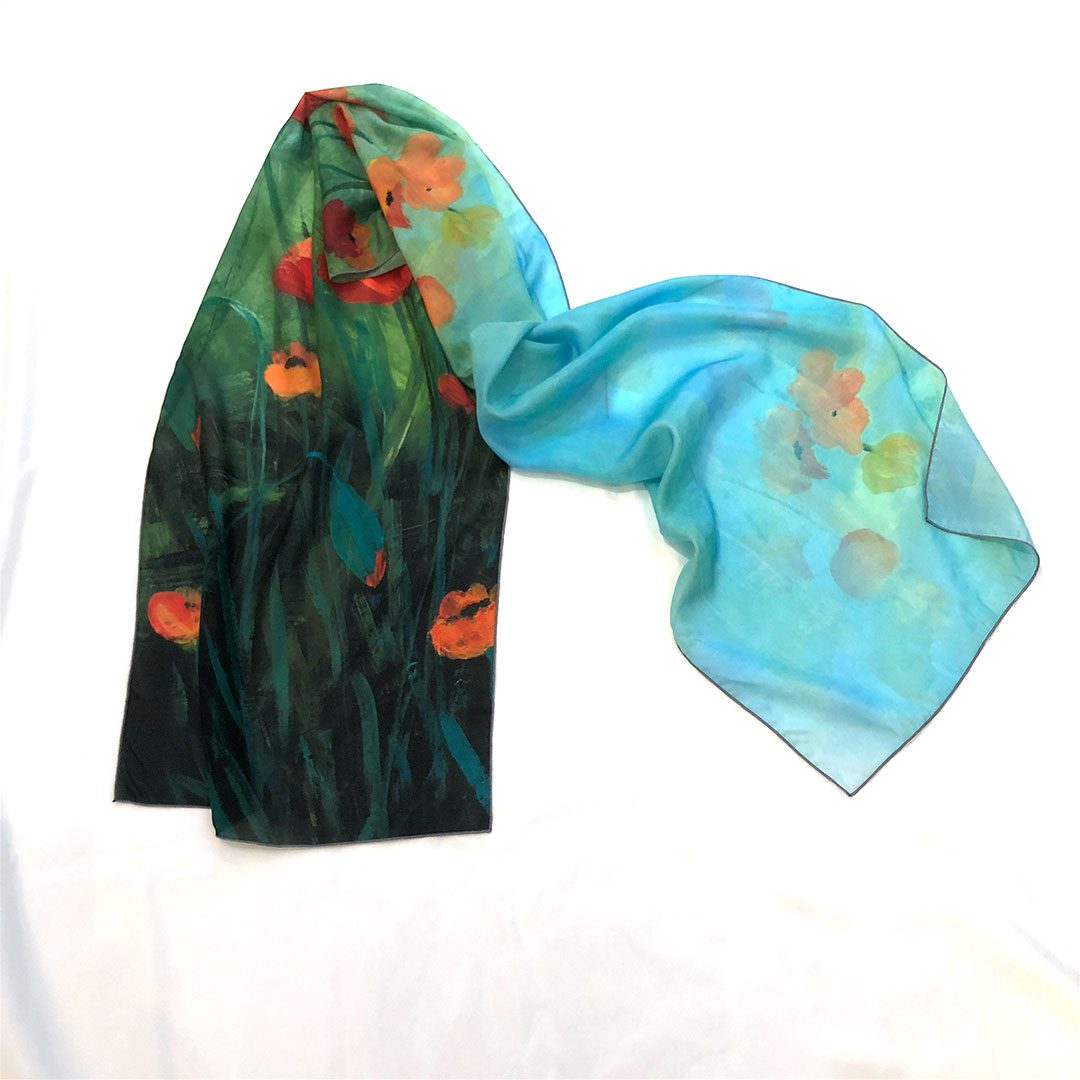 The Poppy Field 1 Silk Scarf