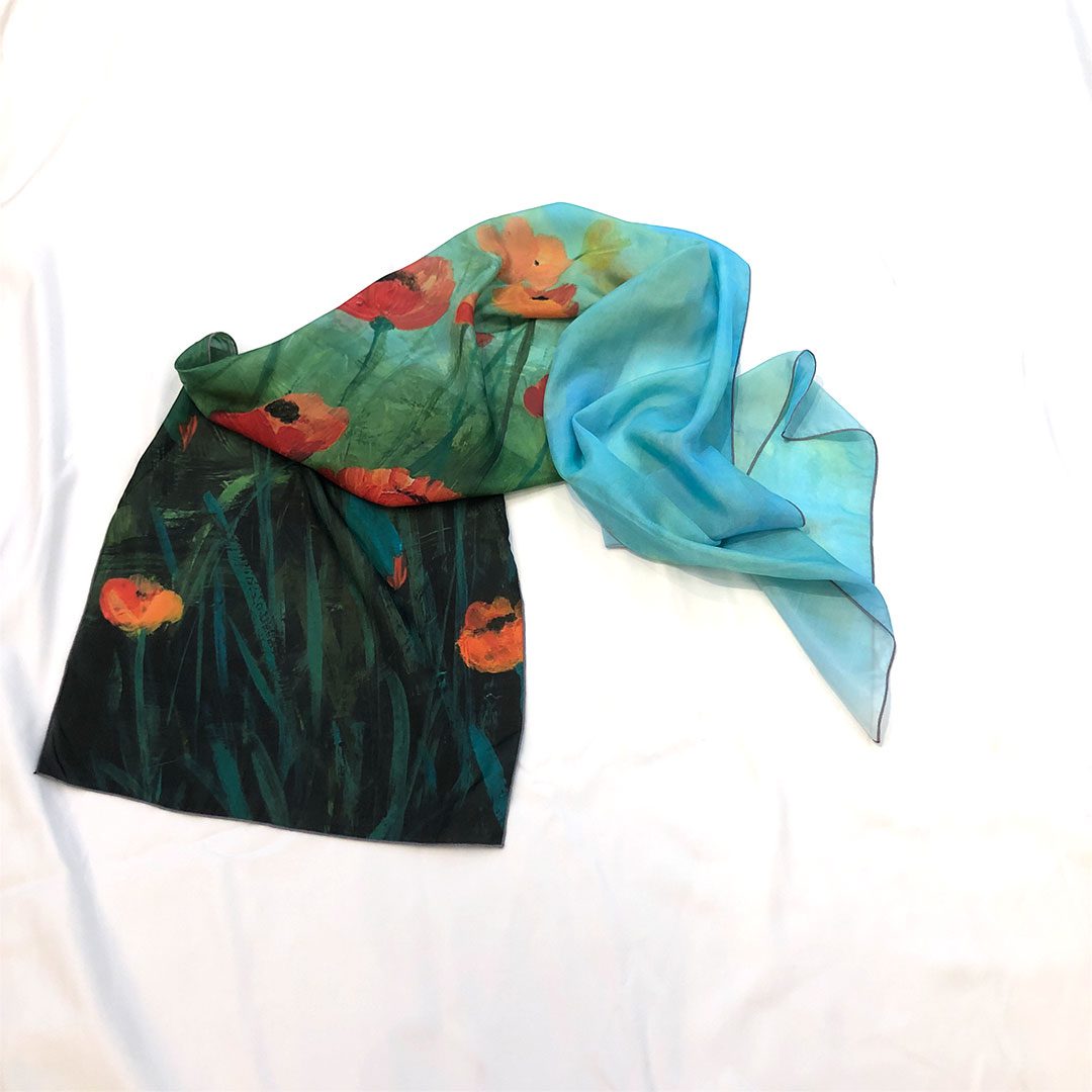 The Poppy Field 1 Silk Scarf