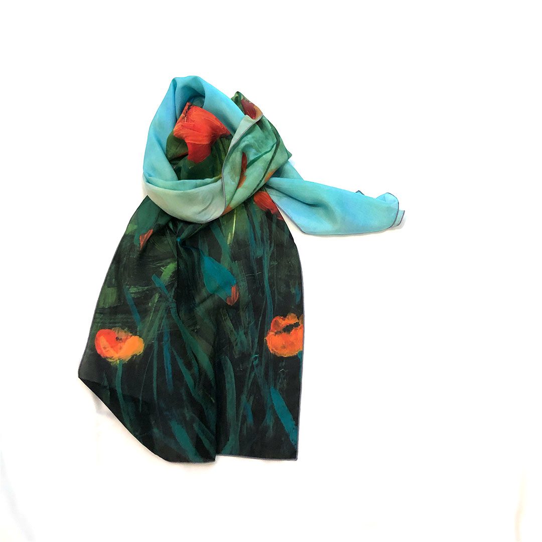 The Poppy Field 1 Silk Scarf