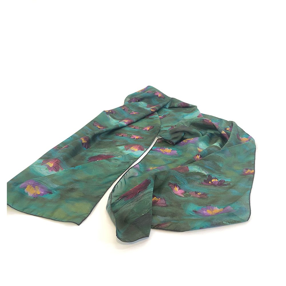 Waterlily Pond Silk Scarf