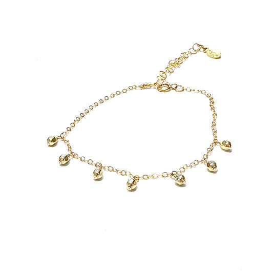 14k Gold-filled Square Beads Charm Bracelet