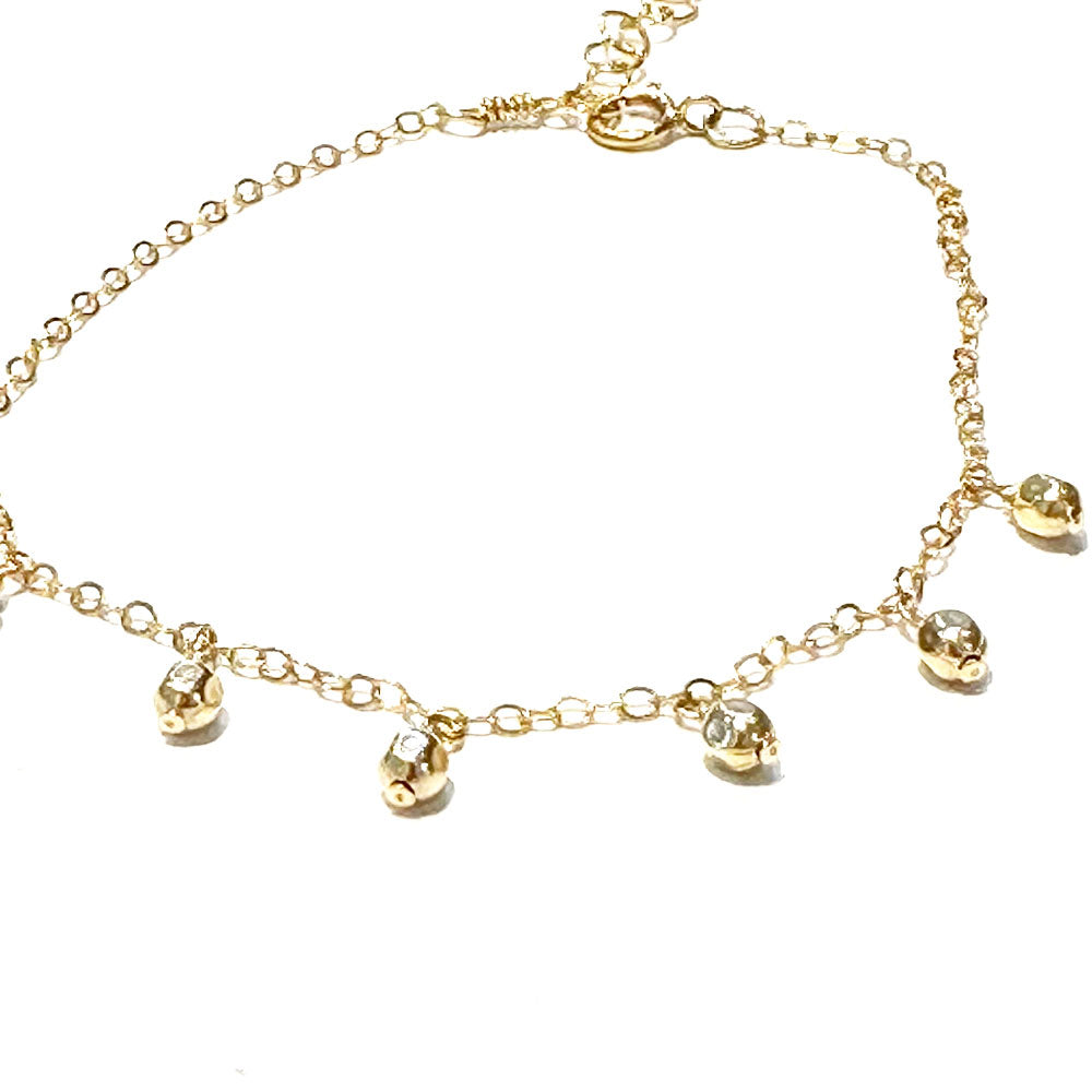14k Gold-filled Square Beads Charm Bracelet