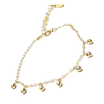 14k Gold-filled Square Beads Charm Bracelet
