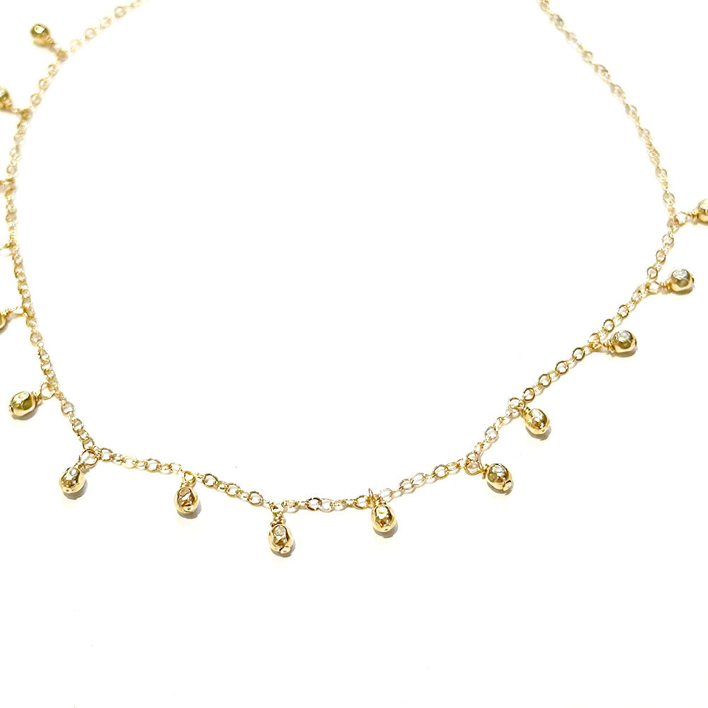 14k Gold-filled Square Beads Charm Necklace