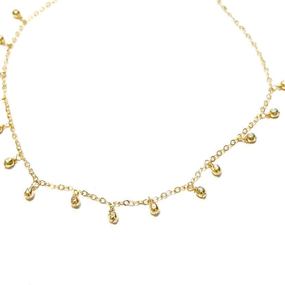14k Gold-filled Square Beads Charm Necklace