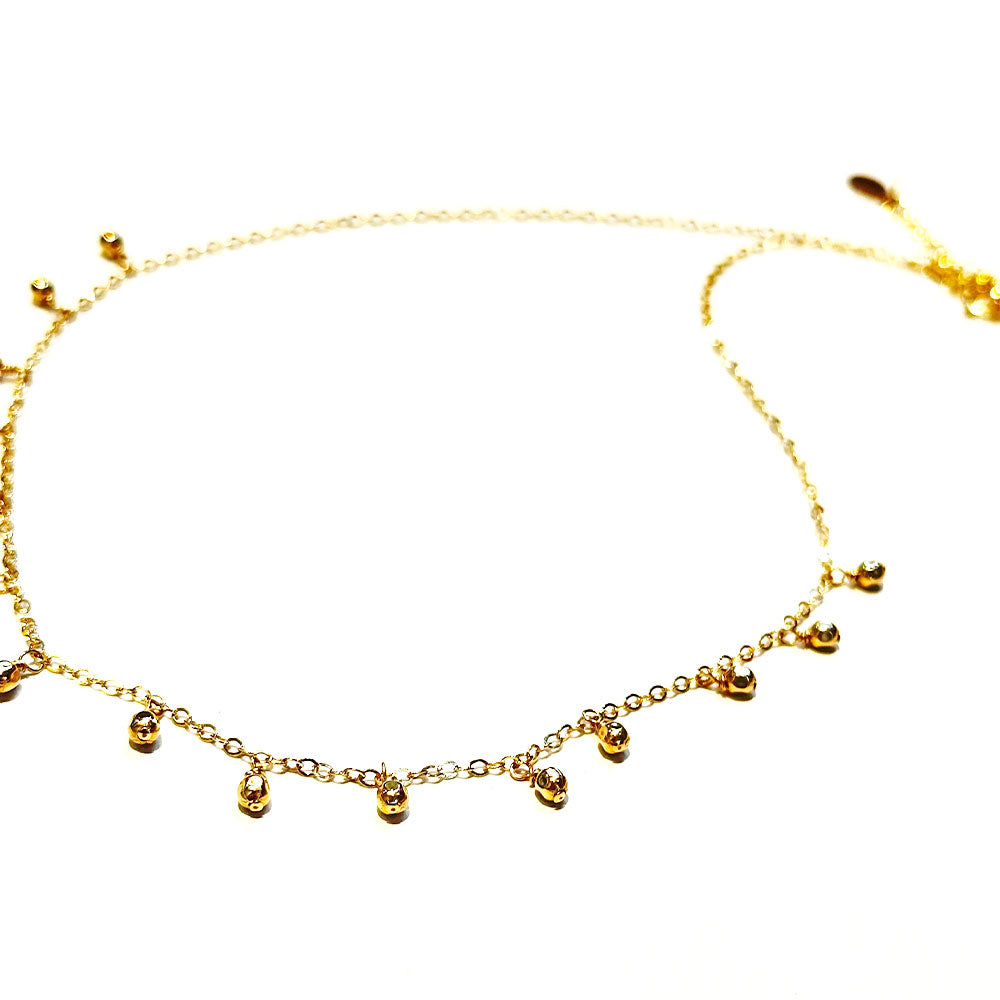 14k Gold-filled Square Beads Charm Necklace