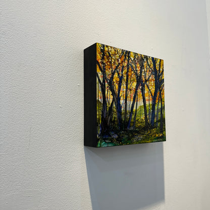 The Beauty of Trees #50 - Alcohol Ink Painting, 8x8x2"