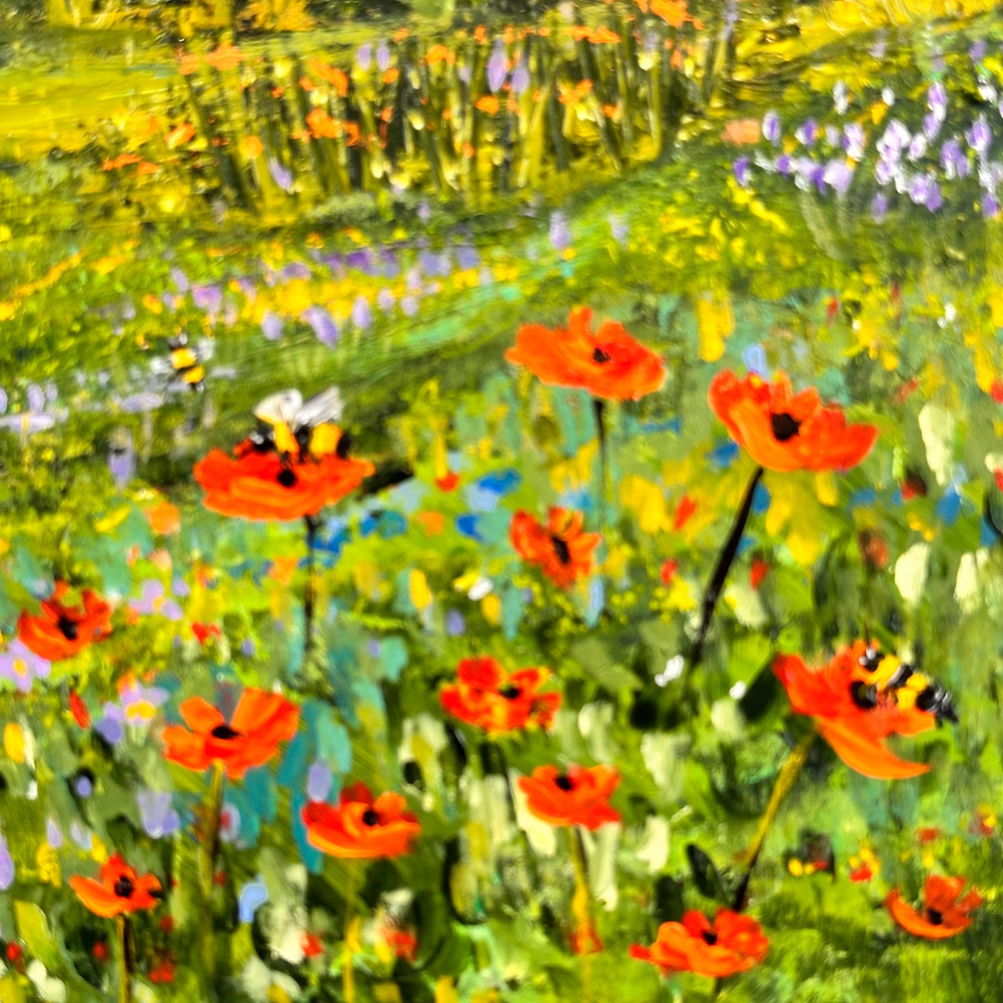 Magical Meadow # 5 :  14" W x 11" H x 2" D Acrylic Painting