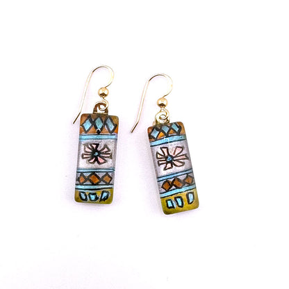 Hand-painted Geometric patterns Inspired Earrings