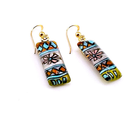 Hand-painted Geometric patterns Inspired Earrings
