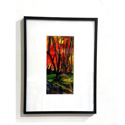 Radiance - Alcohol Ink Painting - 4x8", framed 9x12"