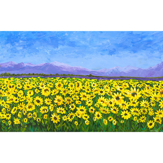 The Sunflowers Field - Acrylic Painting 11x14" Print