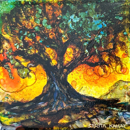 Rooted in Light - Alcohol Ink Painting