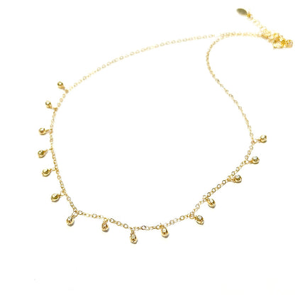 14k gold-filled square bead charm necklace by Sarita Kamat