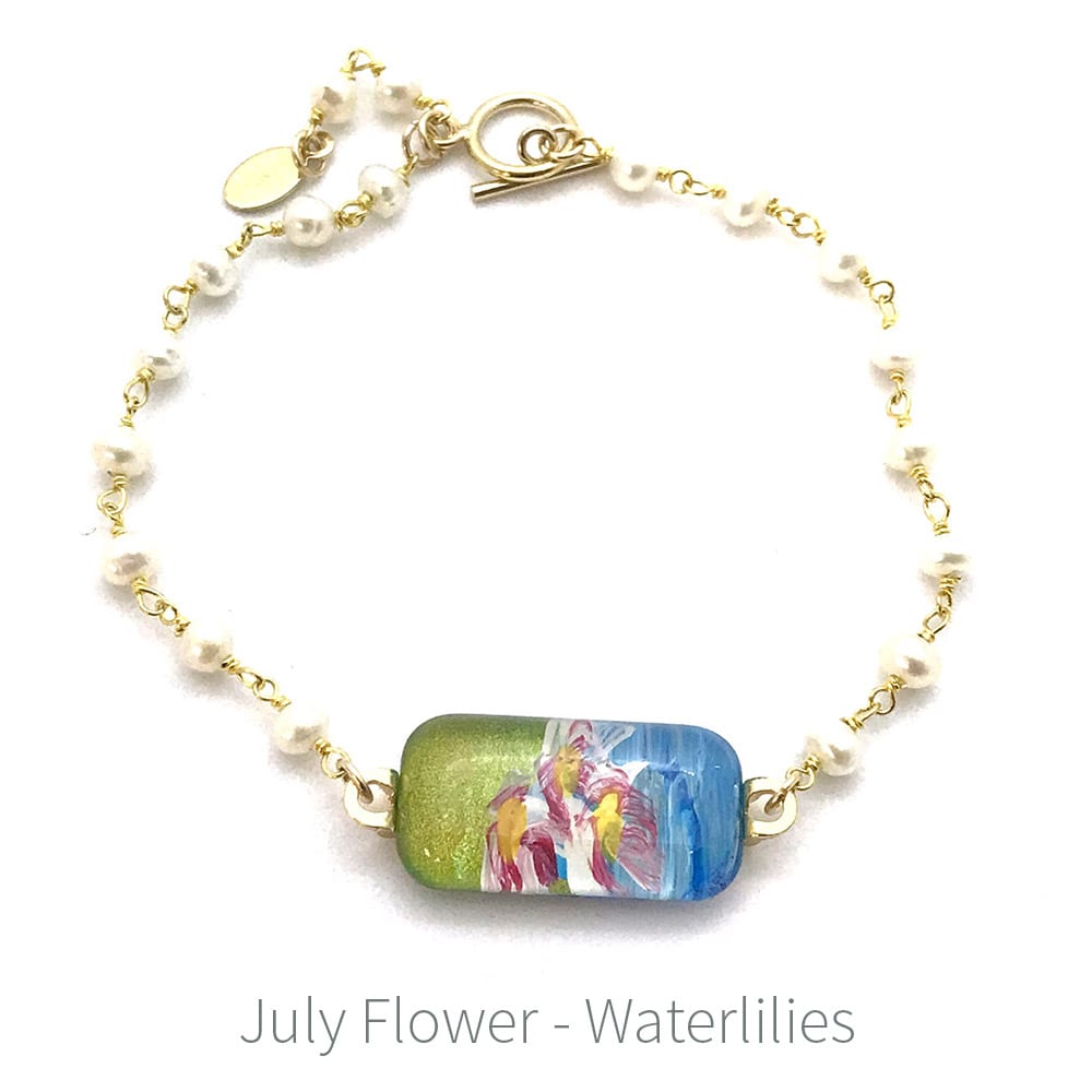 waterlily hand-painted bracelet