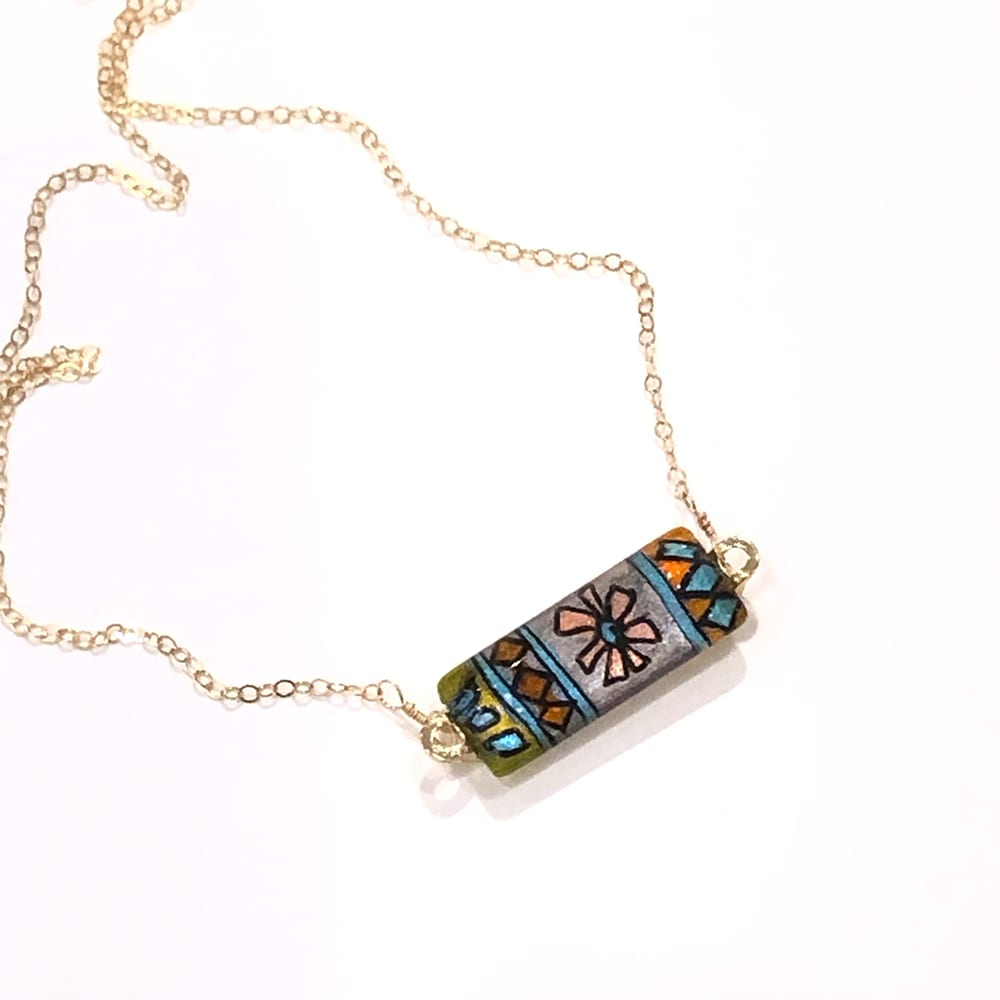 Geometric Glass Bar Necklace