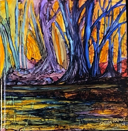 The Beauty of Trees # 3, Alcohol Ink Painting