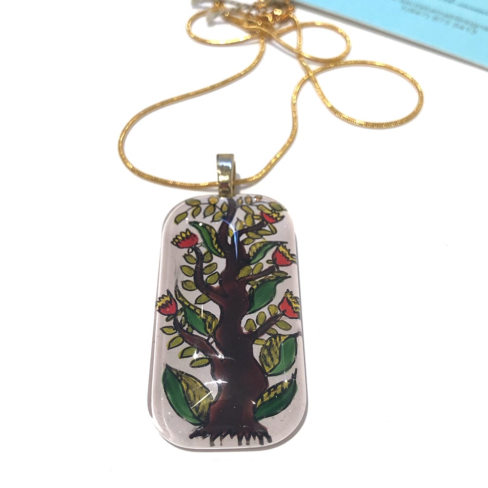 Folk Style Tree of Life Hand-painted Necklace