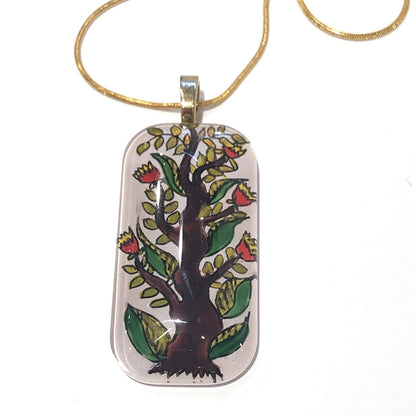 Folk Style Tree of Life Hand-painted Necklace