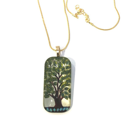 Tree of Life Hand-painted Pendant Necklace