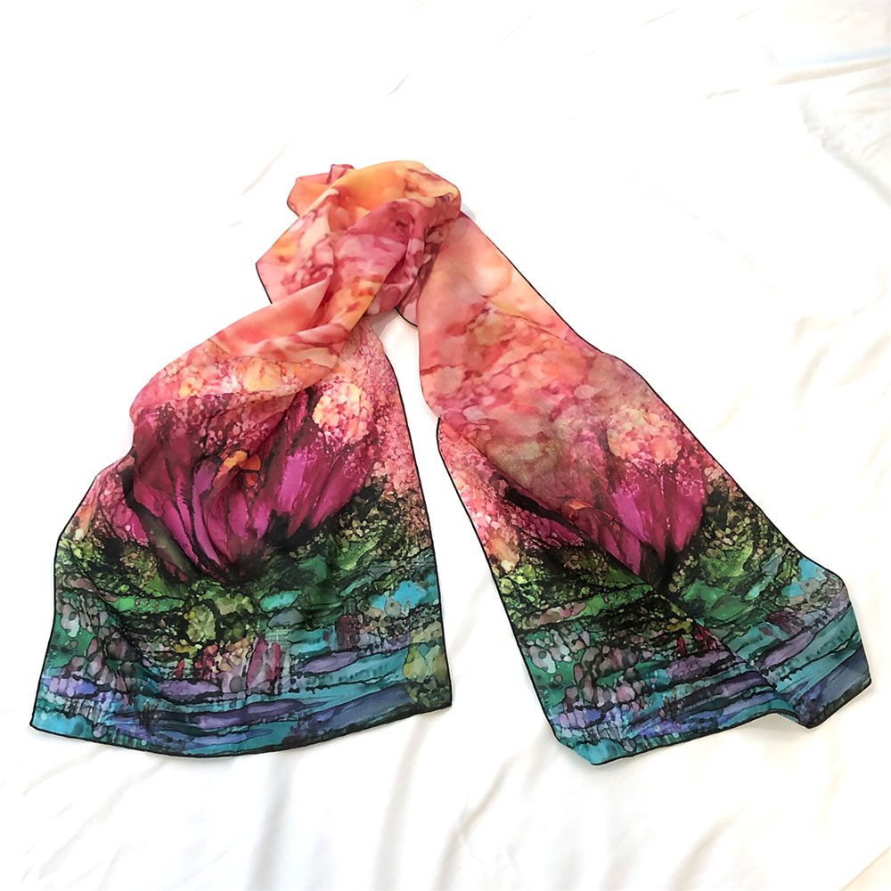 Waterlily Pink Silk Scarf