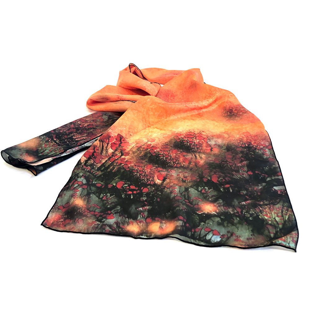 Poppy Field 3 - Silk Scarf